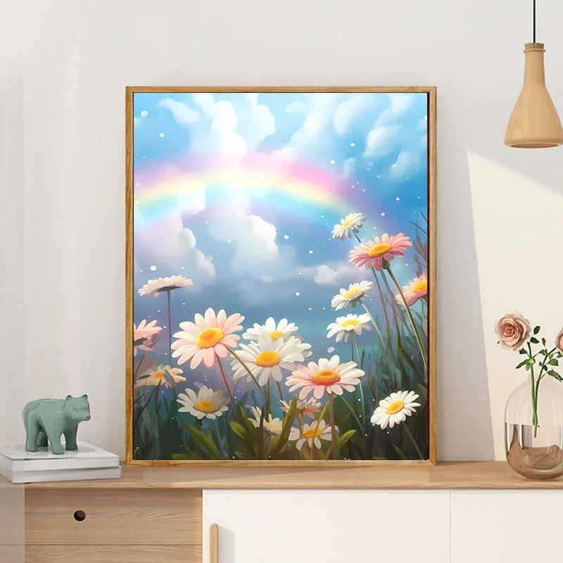 

A-0222 Large Chrysanthemum Flower Oil Painting, Handmade Canvas Art for Living Room
