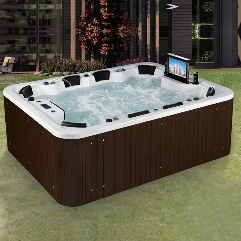 Modern Outdoor Hot Spring Spa Soaking Pool Whirlpool Acrylic Material Intelligent for Adult Use-Rooftop Garden Swimming Pool