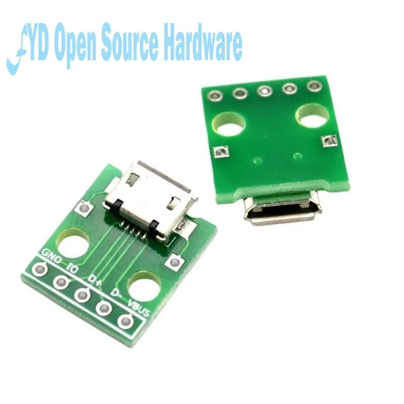 5PCS MICRO MINI5P USB To Dip Female B-type Square Interface Printer Mike PCB Converter Adapter Breakout Board