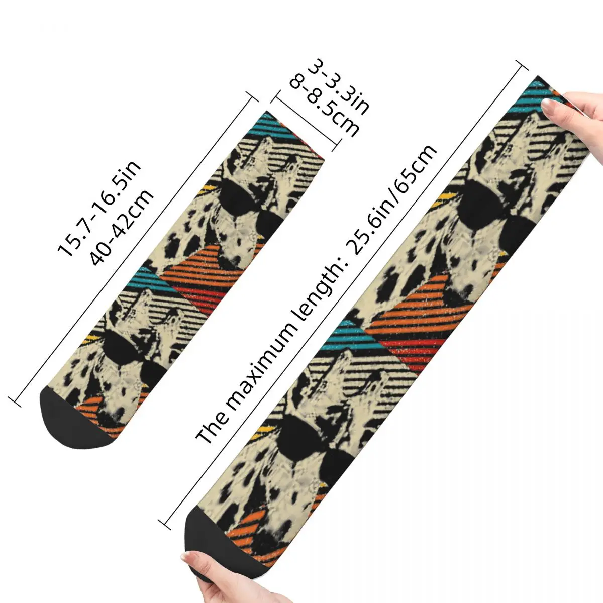 Hip Hop Vintage Girafa Animal Louco Meias de compressão dos homens Unisex Girafa Harajuku Seamless Impresso Novidade Happy Crew Sock