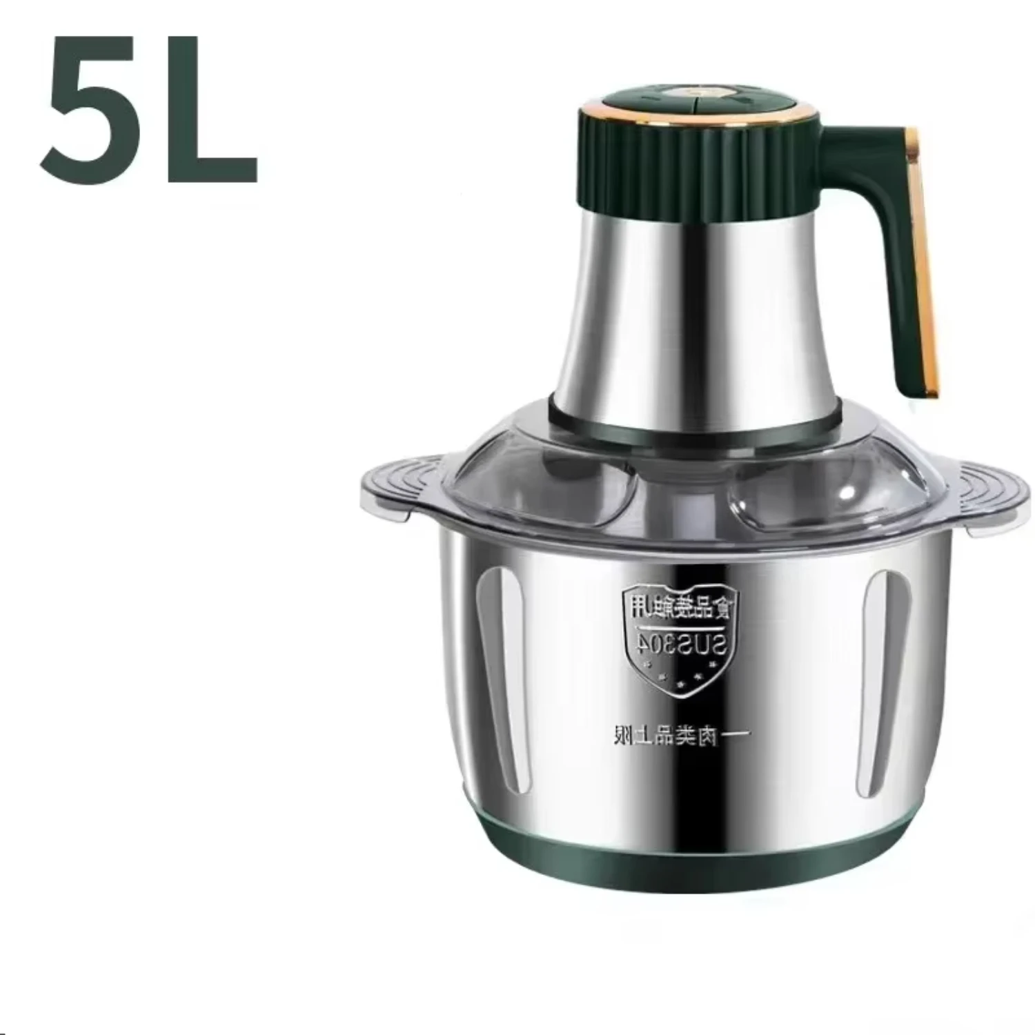 

5L Household Kitchen Meat Grinder Stainless Steel Blade Powerful Vegetable Fruit Crusher Mince Garlic Cooking Machine