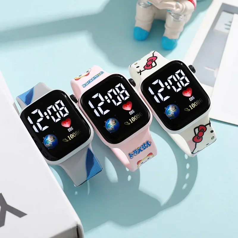 Disney Stitch & Lio Digital Watches Stitch Fashion Cartoon Action Printing Anime LED Type Watches Kids Watch Birthday Gifts