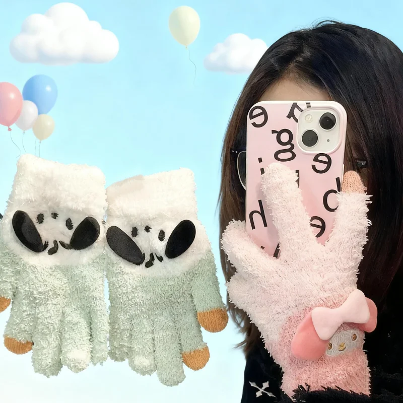 قطعتان (زوج واحد) 4 ألوان للاختيار من بينها، قفازات دافئة وباردة مقاومة للشتاء، لطيفة، متوافقة مع شاشة اللمس، قطيفة، سميكة، أساسية لركوب الدراجات، قفازات دافئة، هدية رائعة للعطلات