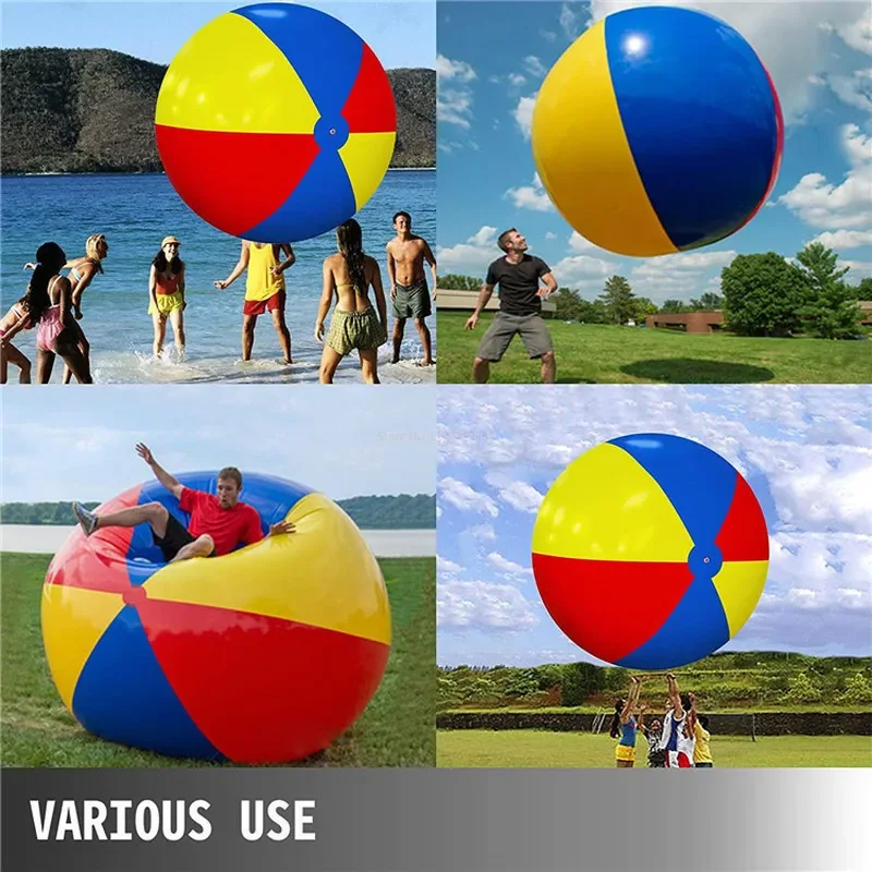 Hot 80-200cm Giant Inflatable Pool Beach Thickened Pvc Sports Ball Outdoor Water Games Party Children's Toy Colored Balloon