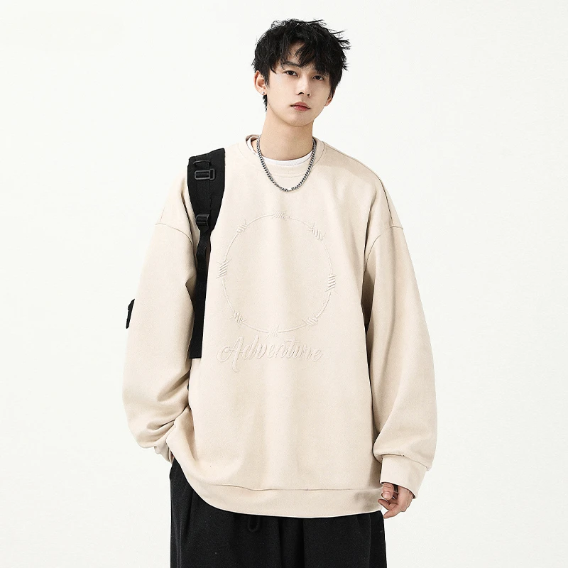 Oversized Sweatshirts High Street Advanced Simple American Style Teenagers Fashion Casual Round Neck Letter Spring Autumn Chic