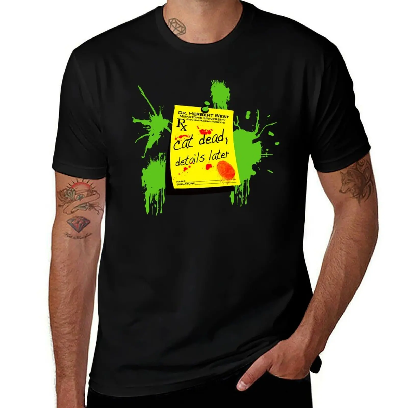 

ReAnimator Cat Dead, Details Later T-Shirt man t shirt designer mens graphic t shirts T-Shirt