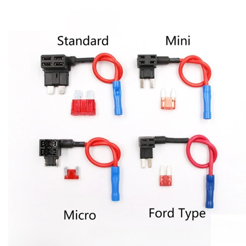 Car Fuse MINI SMALL MEDIUM Size 32V Holder Add-a-circuit TAP Adapter with Micro Mini Standard ATM Blade Fuse