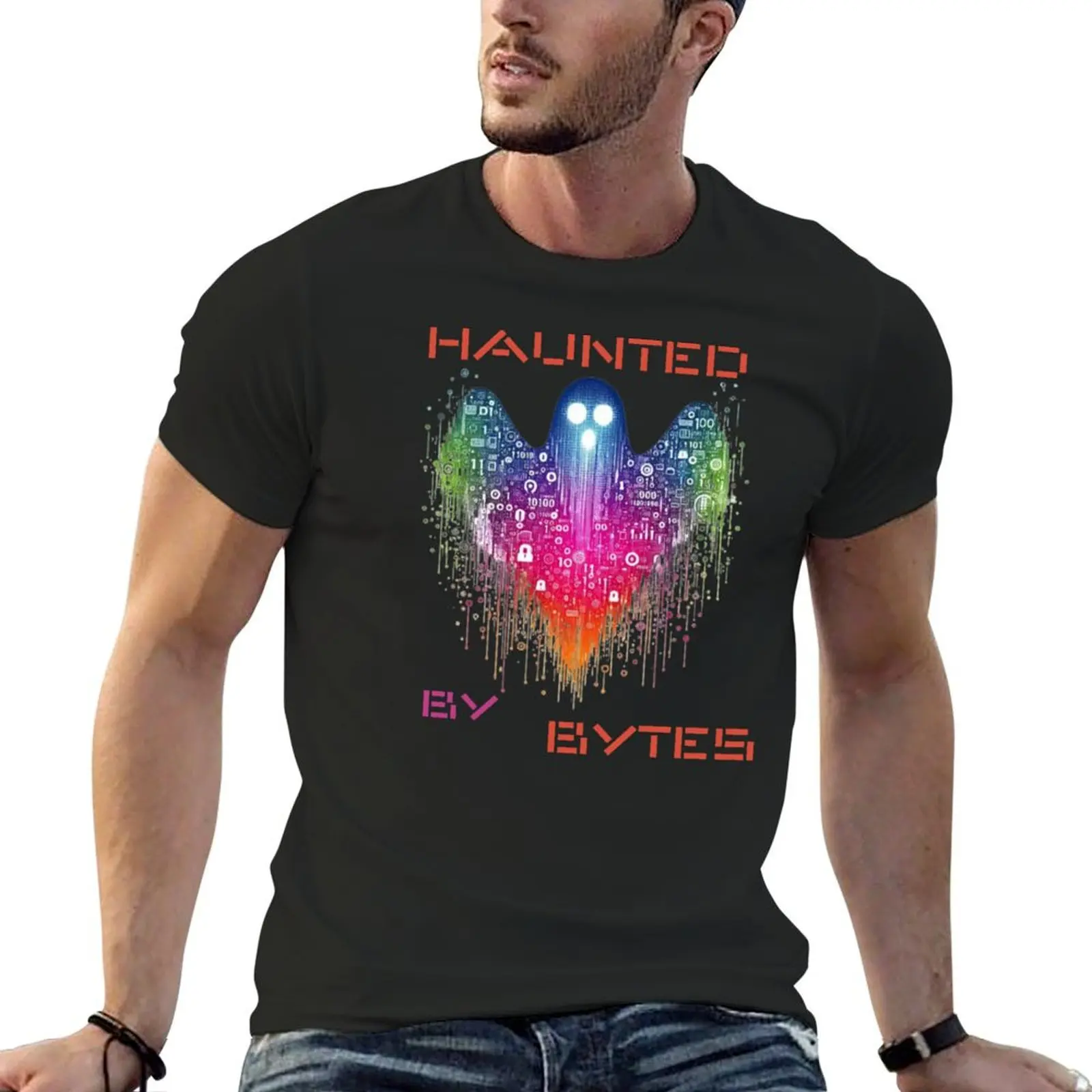 Binary Code Art T-Shirt: Unleash the Digital Spirits Haunted by Bytes T-Shirt cute clothes plus size clothes mens white t shirts