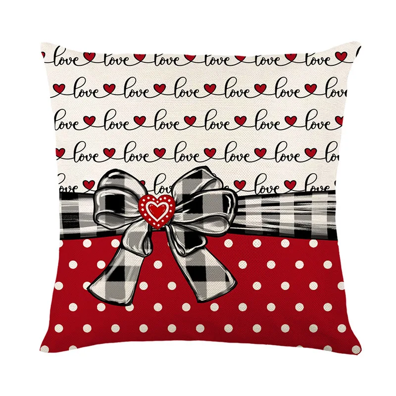 Pillows Decor Home Fashion Valentine's Day Pillow Cover 45*45cm Red Love Hearts Anniversary Wedding Throw Pillow Cushion Cover