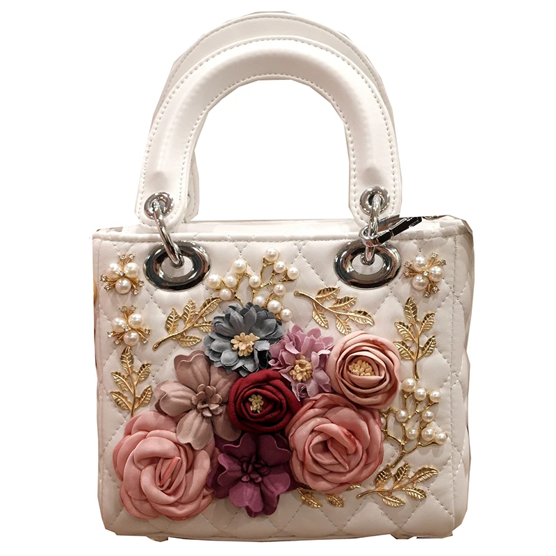 2022 Spring New Fashion Women\'s Bag Minority Flower Pearl Portable One Shoulder Messenger Bag Princess Bag Classic Versatile