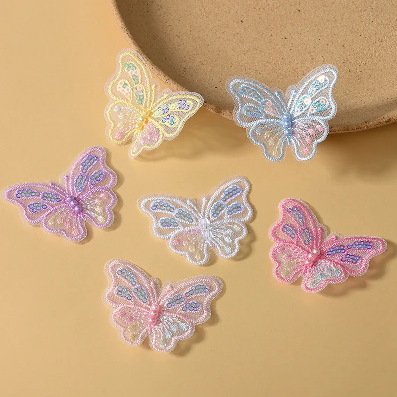 

20PCS Sequins butterfly cartoon love letters creative class decorative embroidery cloth stickers clothing DIY handmade accessori