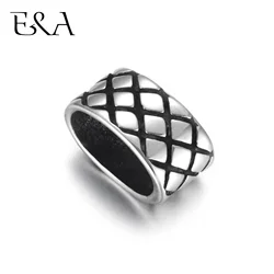 Stainless Steel Slider Beads Grid Patterned Hole 10*5mm for Leather Bracelet Making Jewelry DIY Slide Charms Accessories