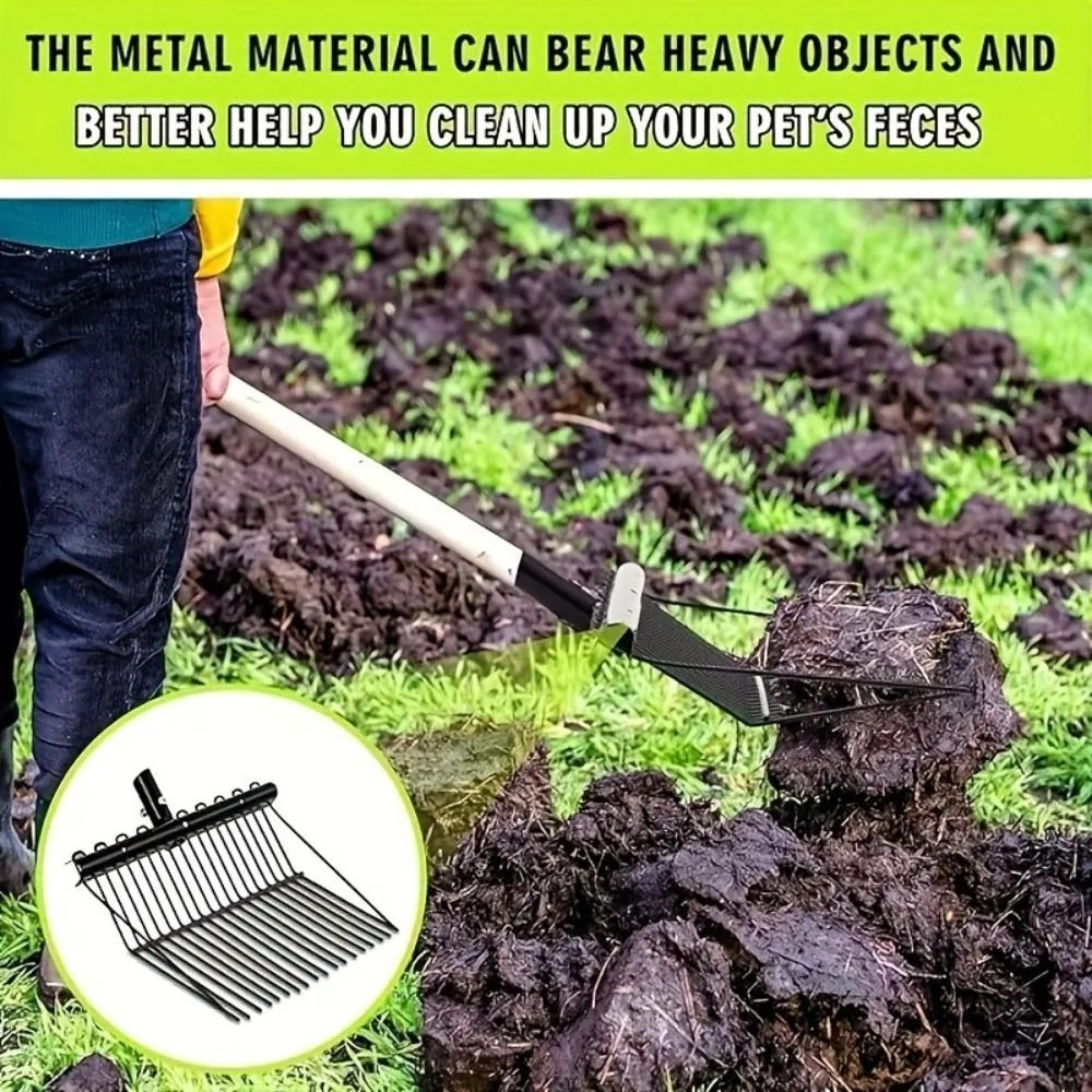 Garden Rake Tool Stable Garden Leaf Rake Heavy Duty Cleaning Iron Fork Rake Black Lightweight Livestock Hay Fork Garden Leaf