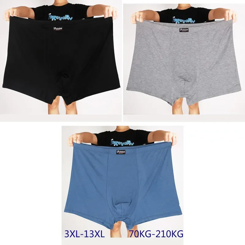 Celana Pendek Boxer Katun Pria 13XL Pakaian Dalam Sejuk Ukuran Besar L-13XL Boxer Pria Besar Lembut 3 Pak Ukuran Diperpanjang