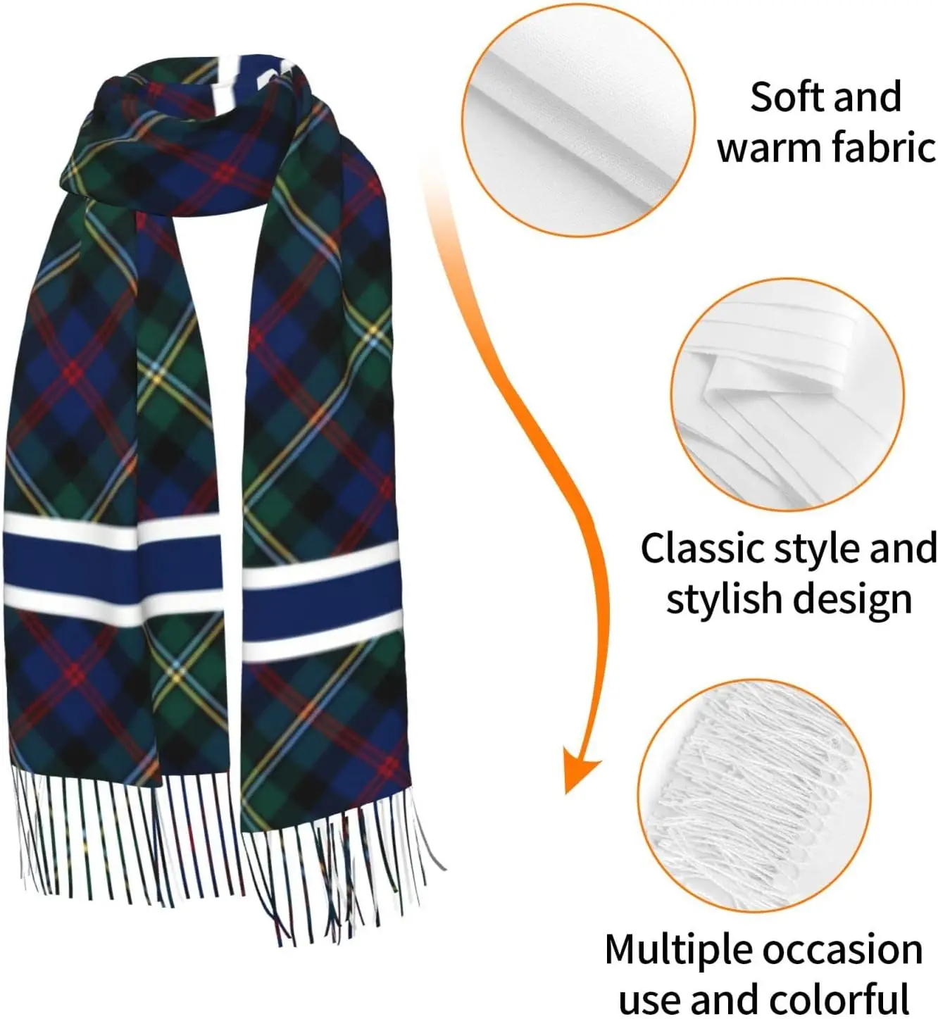 Damenmode, kariertes Kaschmirgefühl mit Quaste, großer Schal, warmer Party-Schal, Wickelschal, Schal für Geschenk, Frauen, Frühling, Herbst, Winter