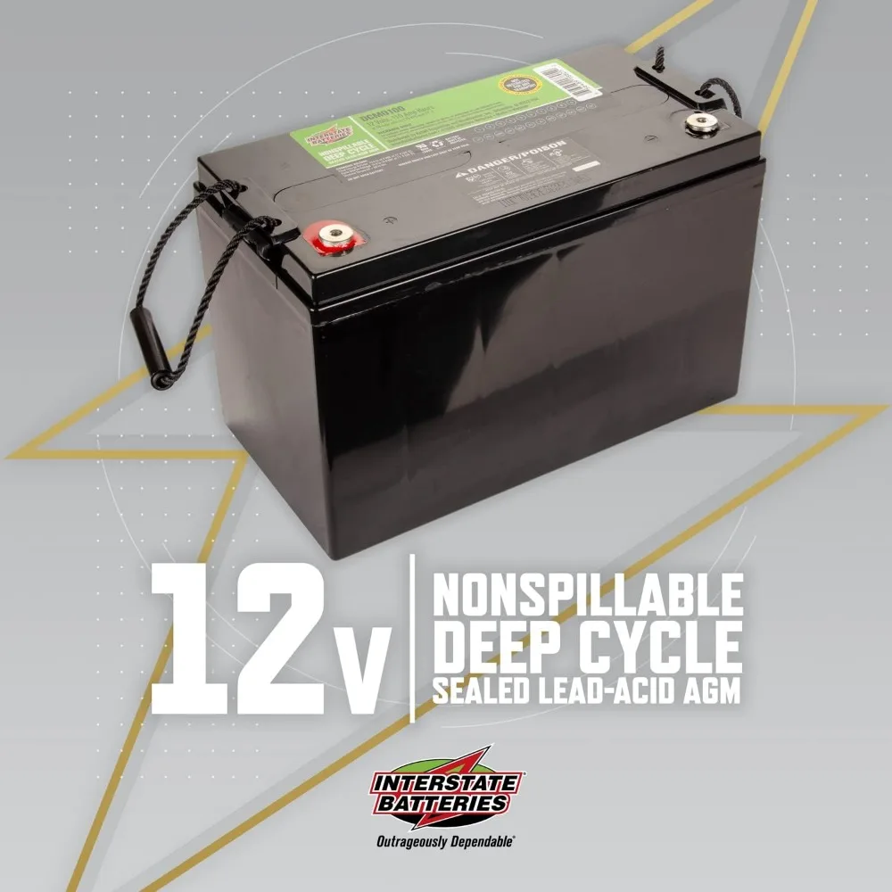 12V 110 AH SLA/AGM Deep Cycle Battery for Solar, Wind, and RV Applications - Insert Terminals (DCM0100)