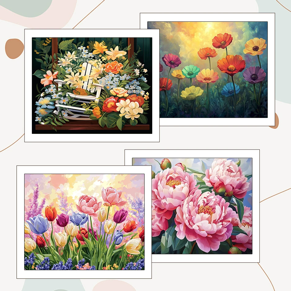 

RUOPOTY Painting By Numbers Draw Flowers 40X50cm For Adults Coloring By Numbers Picture Drawing Handiwork Color Markers Wall Art