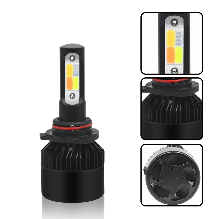 2PC H1 H4 H7 H11 Motorcycle LED Headlamps White, Yellow, Red, Blue Four Color Combination Fog Lamp LED Bulb Motorcycle Spotlight