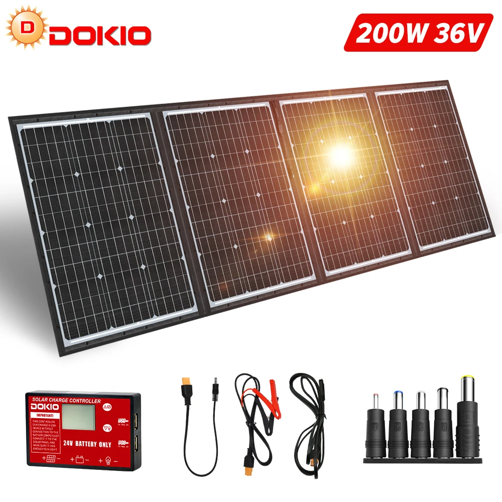 Anaka 200W 300W 36V Solar Panel Flexible portable Foldble  kit With 10A Controller waterproof Outdoor solar cell for Camping/RV