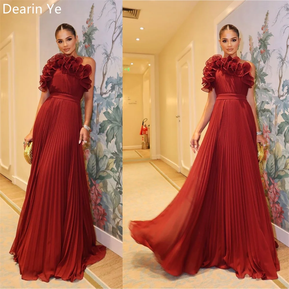 

Formal Gown Evening Dearin Strapless A-line Floor Length Skirts Draped Bespoke Occasion Dresses Saudi Arabia Prom Dress