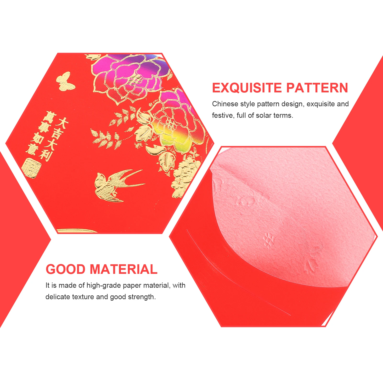 

30 Pcs Red Envelopes Long Bag Gifts Traditional Pocket Bright Colors Festive New Year Decorative Paper Eco Friendly