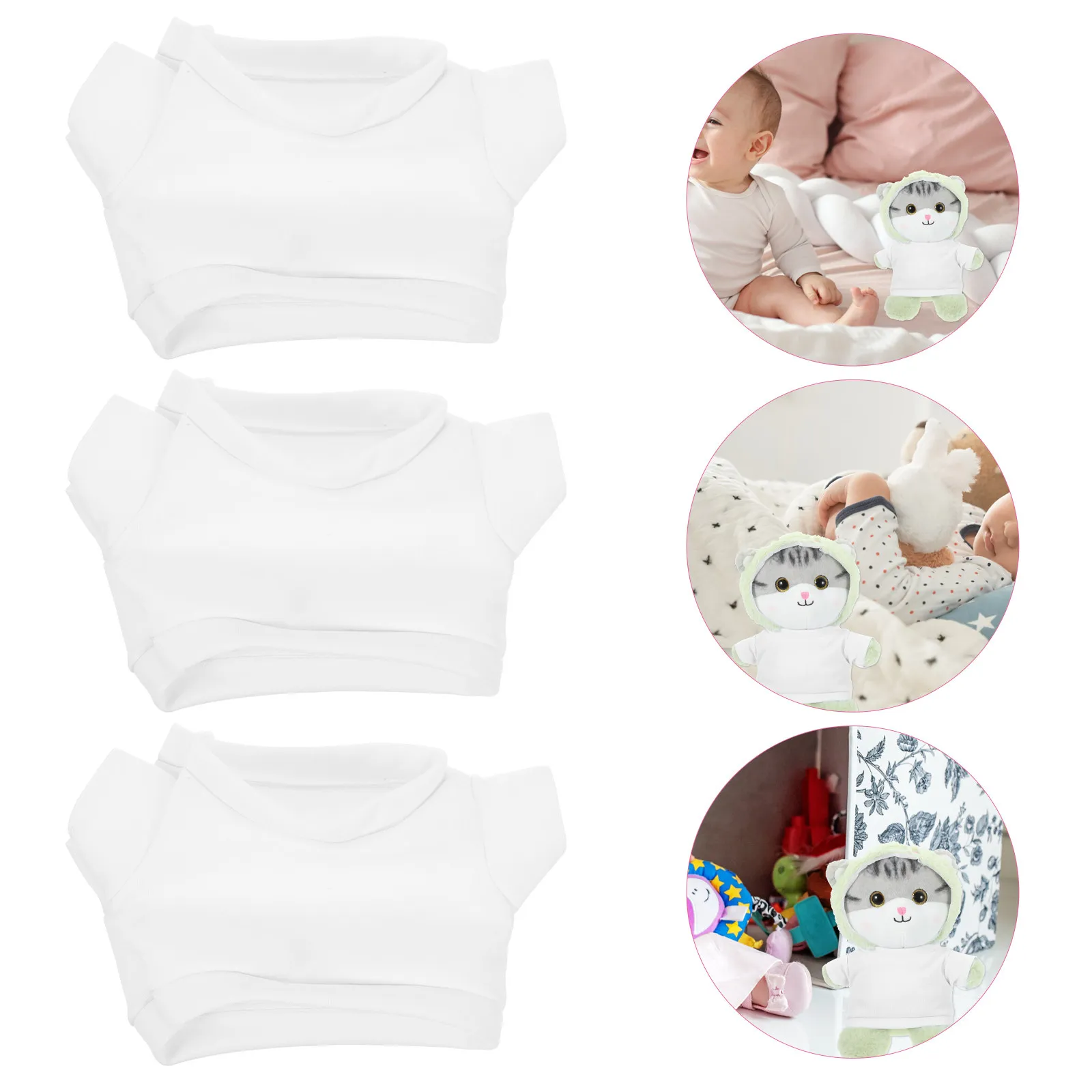 

6Pcs Stuffed Bear Clothes Soft Replacement Outfit Easy Wear Reusable Stuffed Animal Shirt Decorative Bear Costume for Party