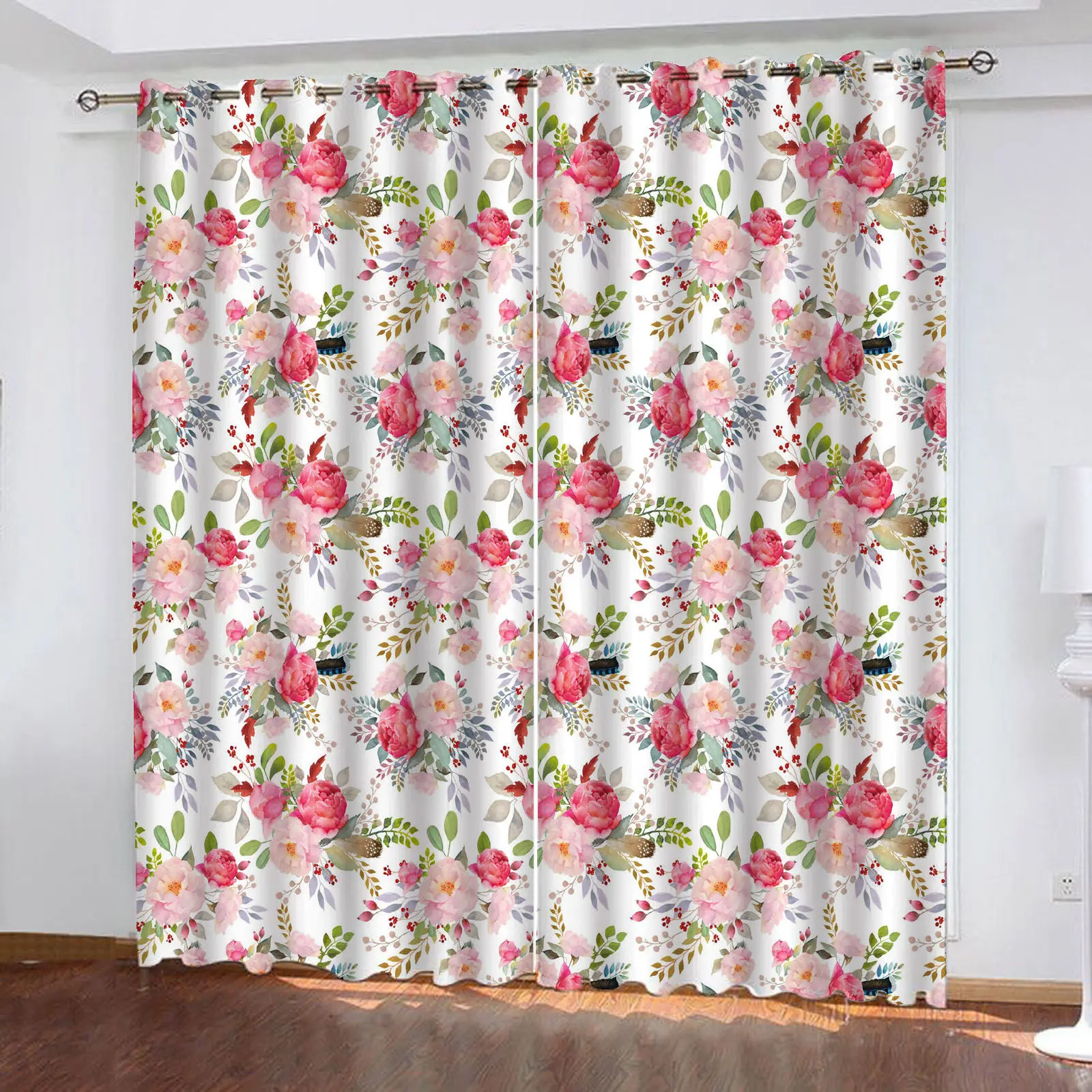 Flower Cartoon Curtain, Home Blackout, Animated, Suitable for Cute Girls Bedroom, Kids Gifts, Room Decoration