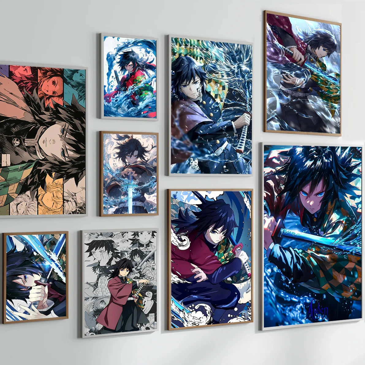 

Giyu Tomioka D-Demon Slayer Self-adhesive Poster Anime Wallpaper Tanjiro Figures HD Home Decoration Painting Cartoons Kid Gift