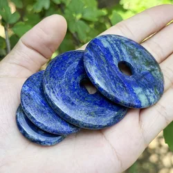 25,40,50mm Round Donut Rings Blue Lapis Lazuli Natural Stone Beads for DIY Necklace Bracelet Pendant Charms Jewelry Making 1 Pcs