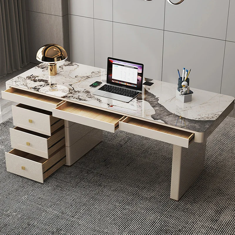 

Большой дизайнерский письменный офисный стол, органайзер с эстетическими ящиками, офисные столы, белая роскошная большая мебель Mesa Para Computador