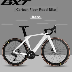 BXT 2024 Full Carbon Disc Brake Road Bike 24 Speeds Road Bicycle Hidden Cable Line Carbon Road Bike complete