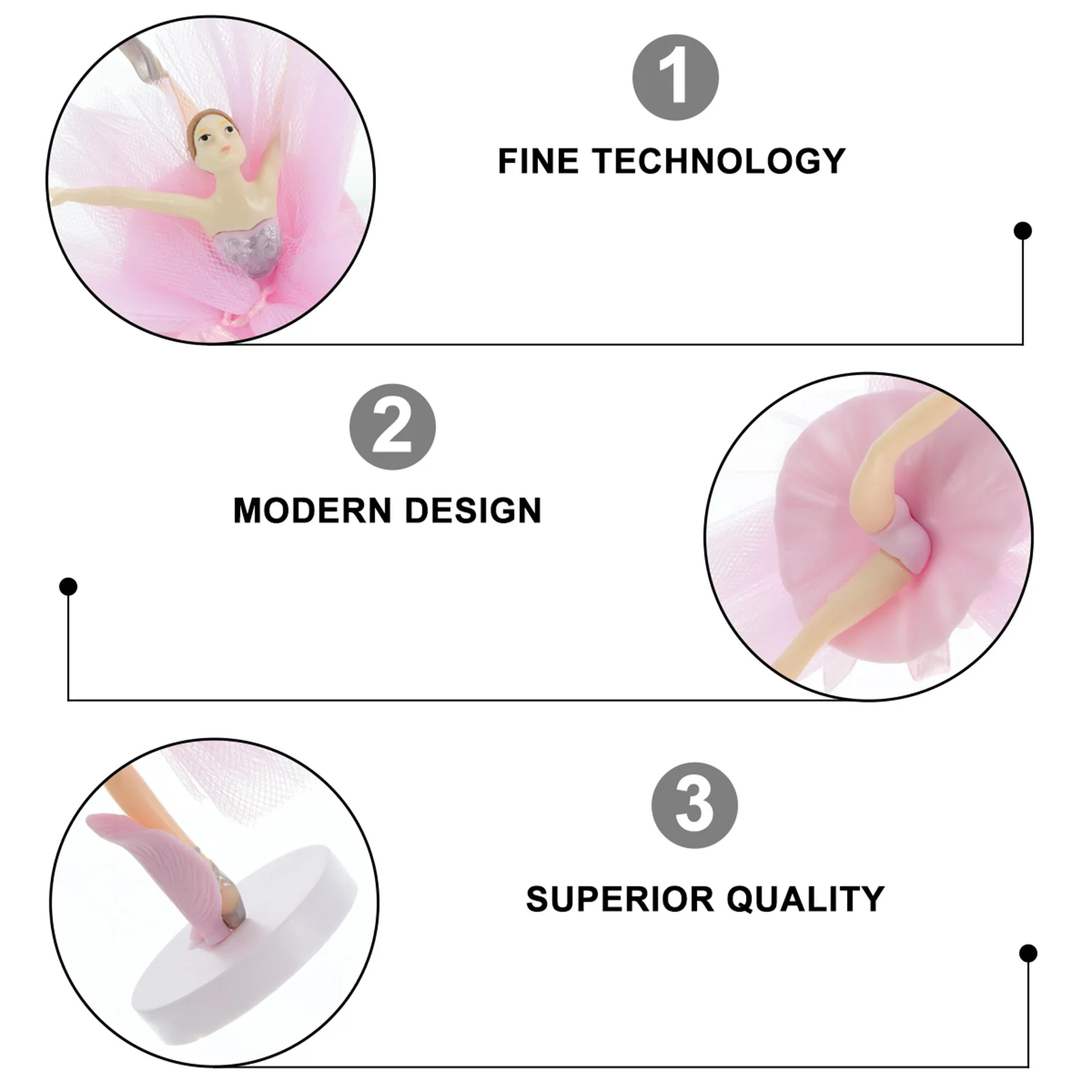 

3Sets Tulle Cake Toppers Stable Base Not Easy Fall Down Slide Creative Dessert Ornament Birthday Party Cake Decoration