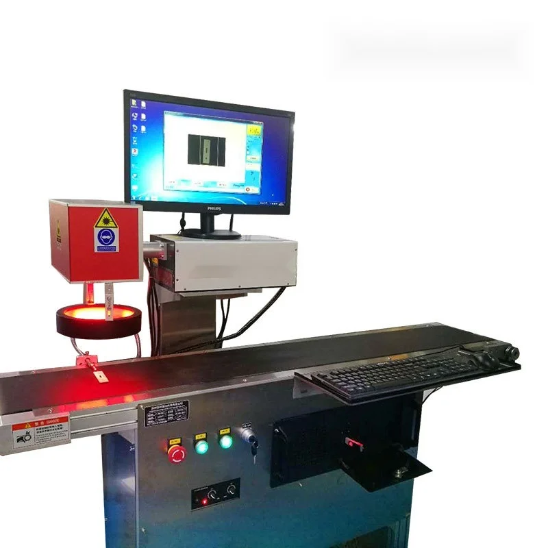 Mesin Penandaan Laser Visi CCD Ukiran Logam Plastik Pemosisian Sepenuhnya Otomatis