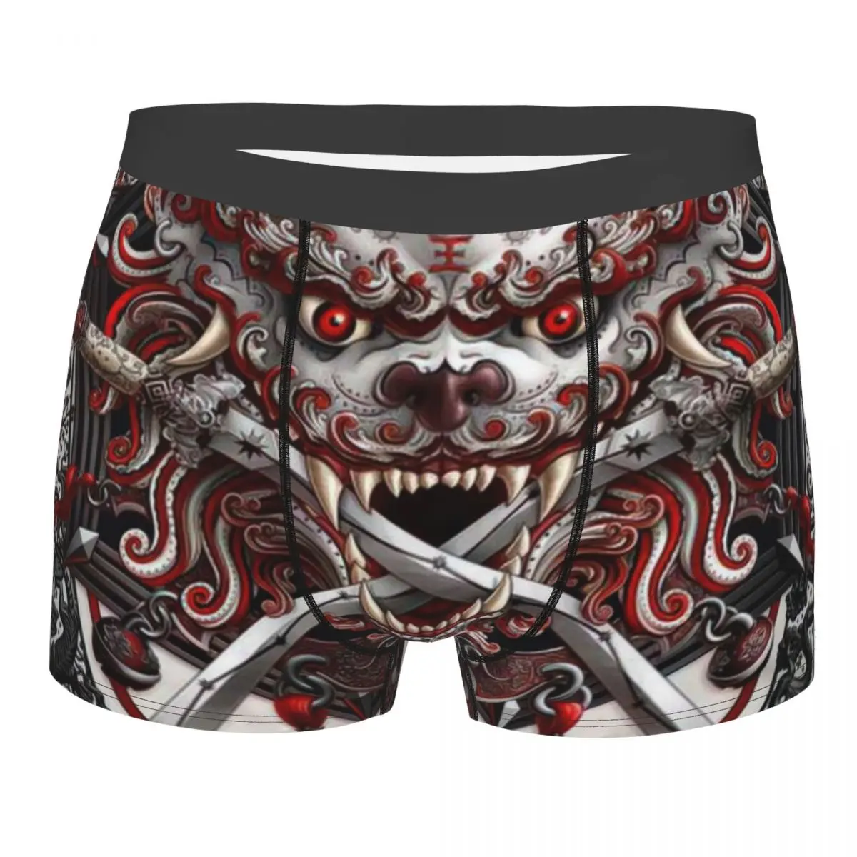 Goth Oni, Japanese Demon Underpants Breathbale Panties Male Underwear Print Shorts Boxer Briefs