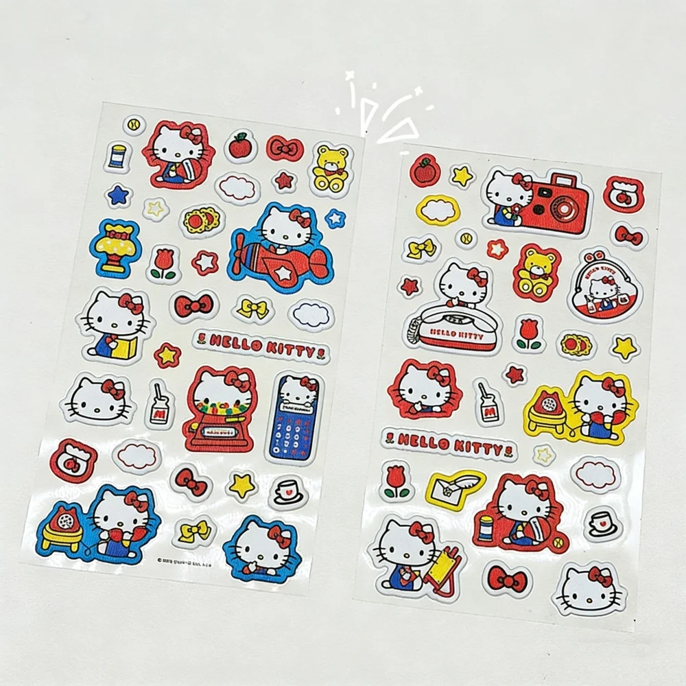 本物のハローキティ 3D キラキラフォームステッカー 漫画サンリオ キティ猫 学生 スクラップブック プランナー 水筒 スマホケース デコレーション デカール