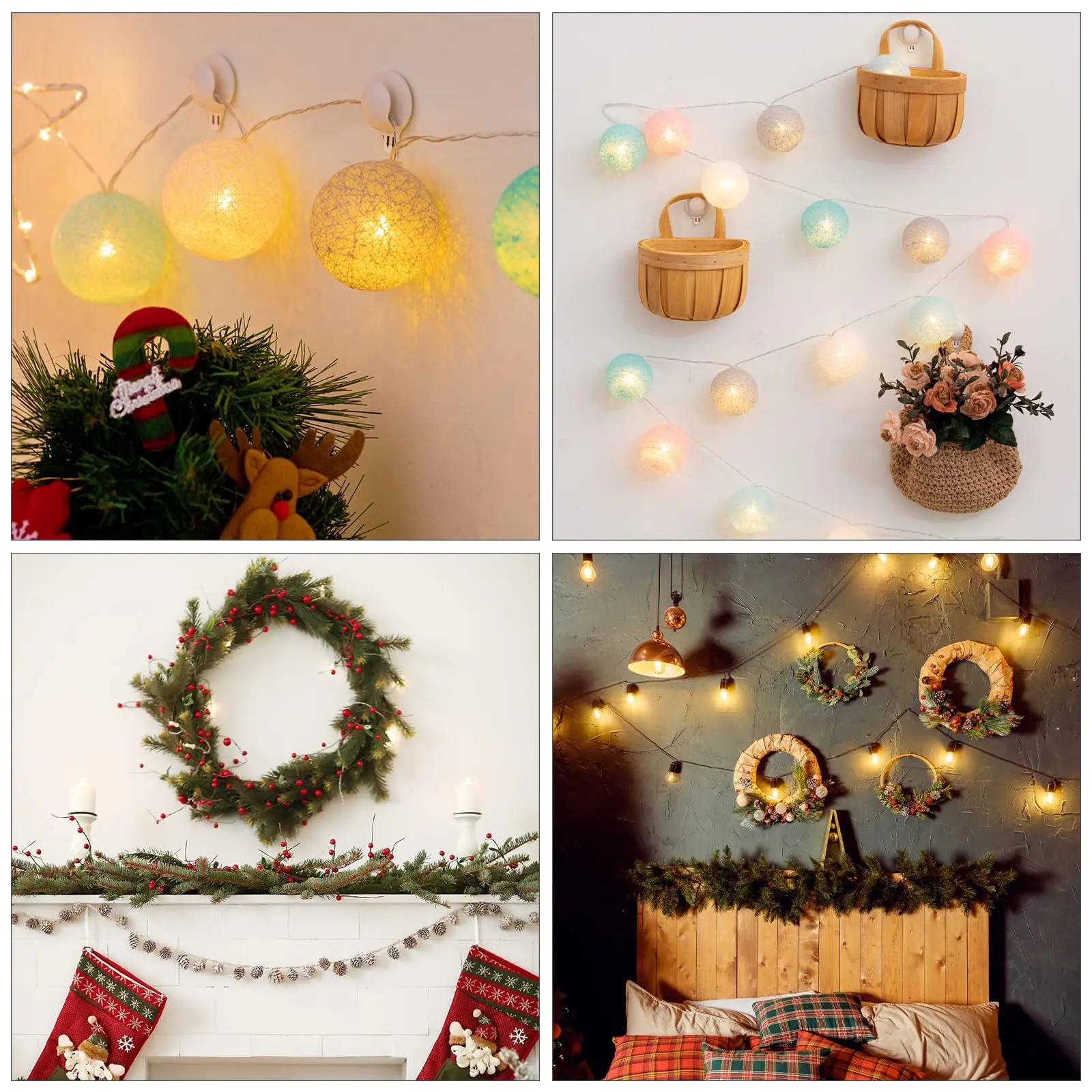 TAILI Christmas Light Clips 20Pcs Indoor String Light Hooks, Small Hooks With Adhesive, for Hanging Lights Holiday Decor