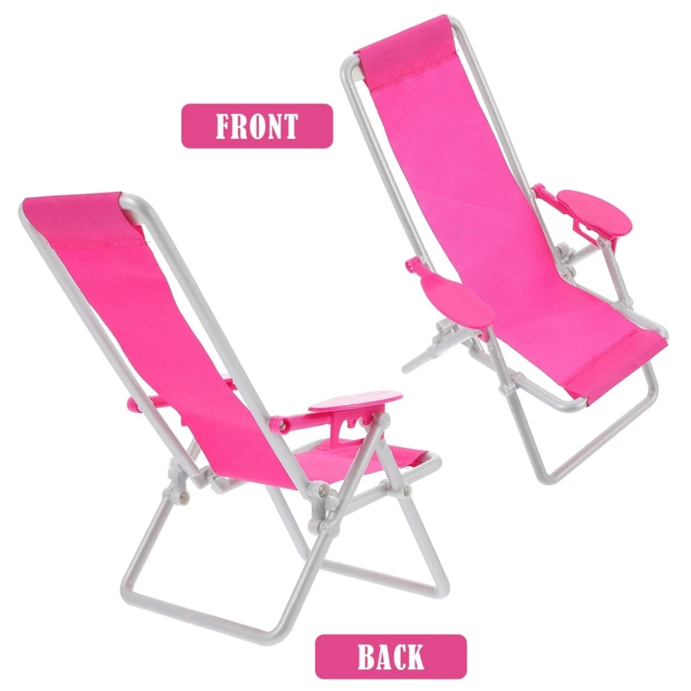 كراسي الشاطئ الصيفية لحفلات الشاطئ لبيت الدمى لعام 11.81 بوصة كراسي الشاطئ القابلة للطي ملحقات بيت الدمية ديكور الأثاث