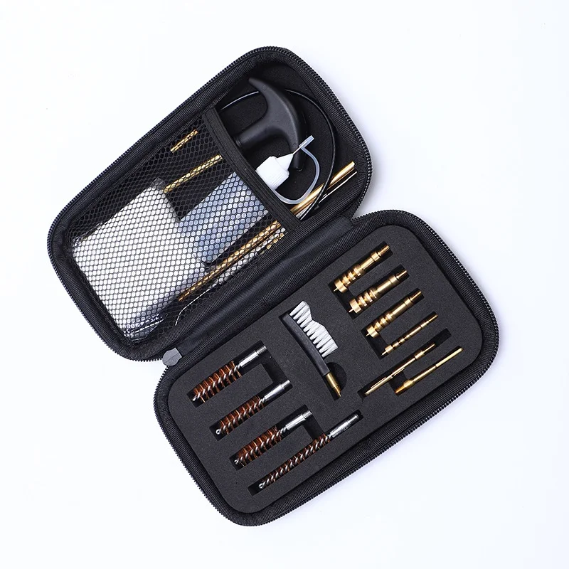 Universal Handgun Cleaning kit .22,.357,.38,9mm,.45 Caliber Pistol Cleaning Kit Bronze Bore Brush and Brass Jag Adapter