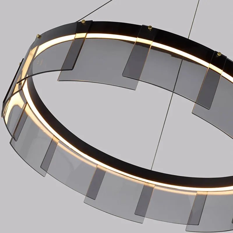 Imagem -06 - Designer Glass Circle Led Pendant Light Stratos Luxo Teto Lustre Indoor Cozinha Ilha Suspensão Luminárias