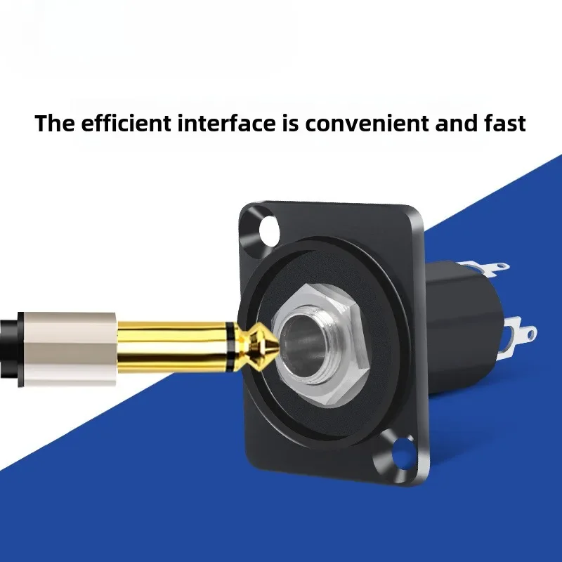 6.5 Three core connection microphone welding female socket module Stereo 6.35D module terminal