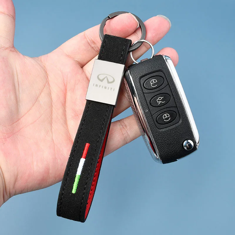 Car key ring key chain accessories leather pendant For Infiniti FX35 Q50 Q30 ESQ QX50 QX60 QX70 EX JX35 G35 G37 EX3 Accessories