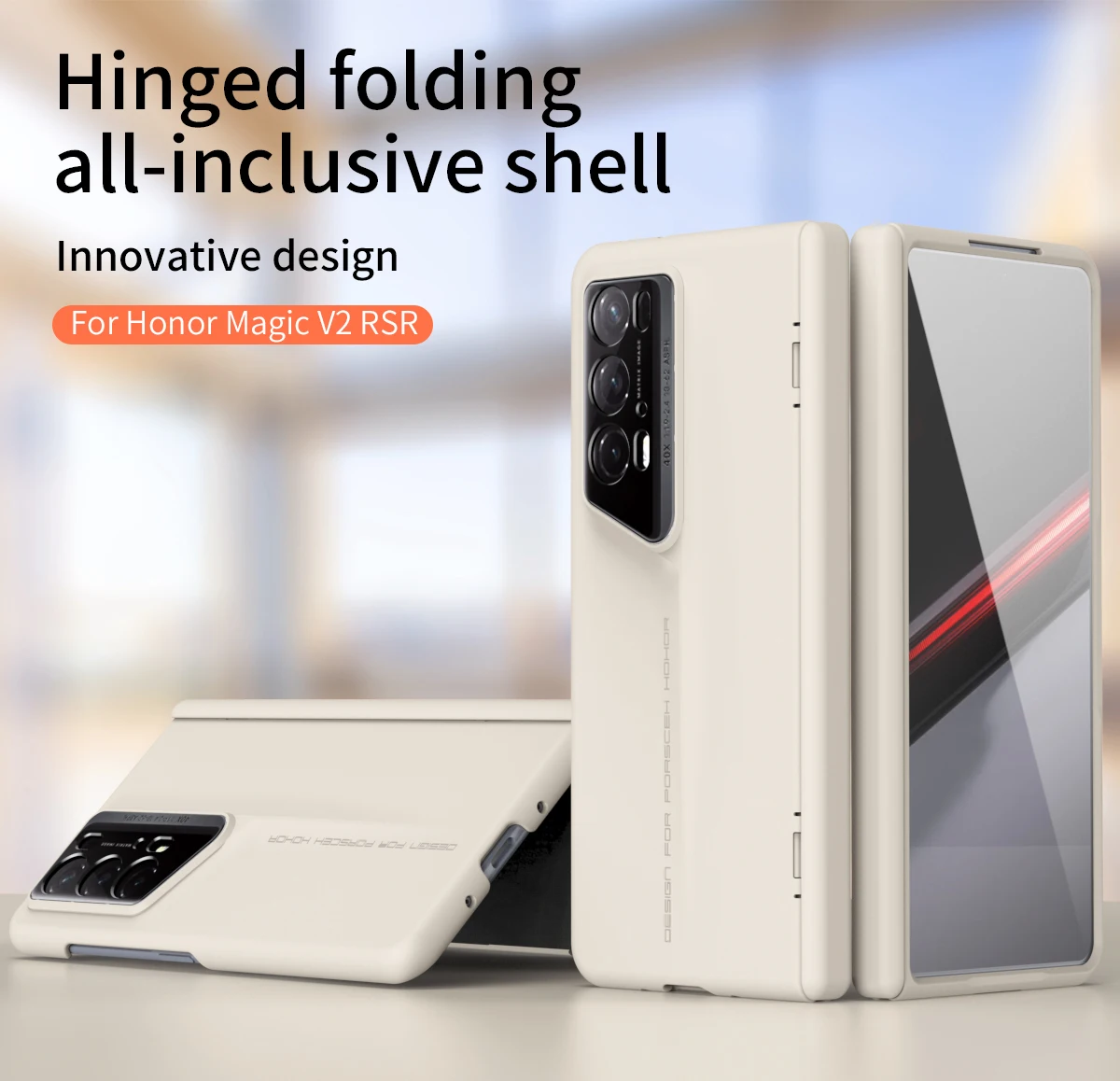 

For Honor Magic V2 RSR Matte Anti-Fingerprint Full Hinge Lens Screen Protection Barrier-Free Charging Design Shockproof Cover