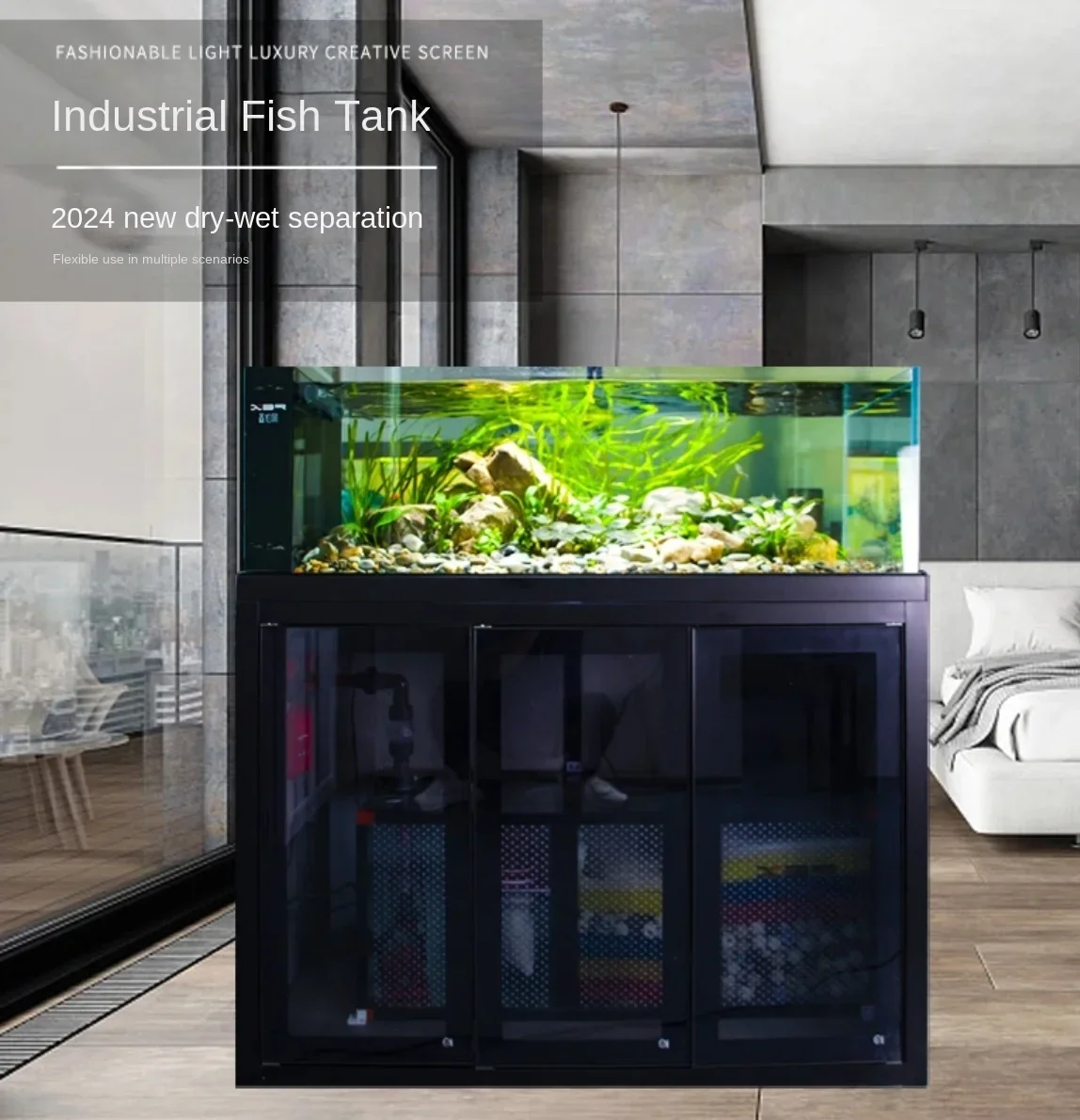 Yhl Wind Stream Cylinder Backpack Bottom Filter Lanshou Cylinder Fish Globe Aquarium Home Office Screen
