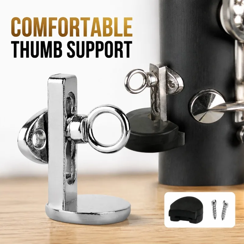 Hanging Strap Oboe Clarinet Thumb Rest Bracket Silicone Cushion Adjustable Metal Support Comfortable Hand Grip Musical Wind
