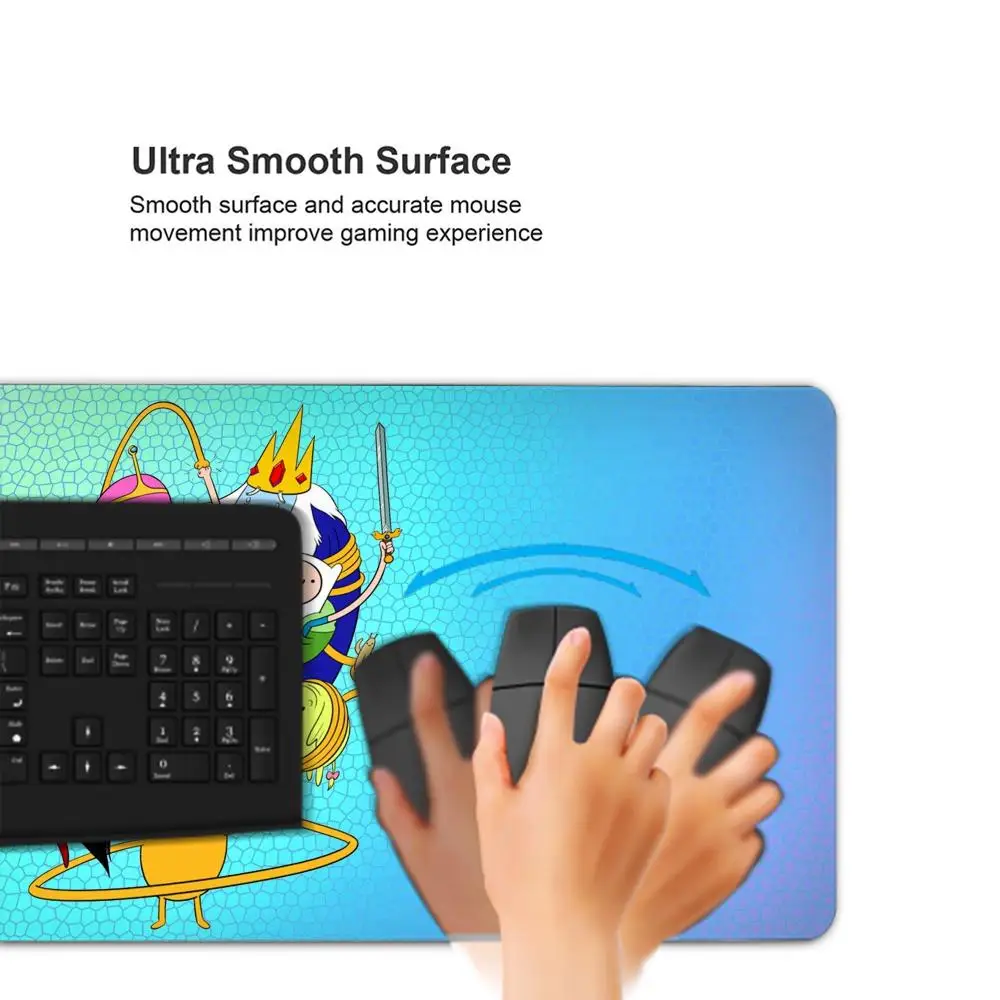 Adventure Time Mouse Pad Tablet mouse Pad Laptop xl desktop mouse pad, cute HD Rainbow Gaming keyboard pad, csgo Player, 90x40