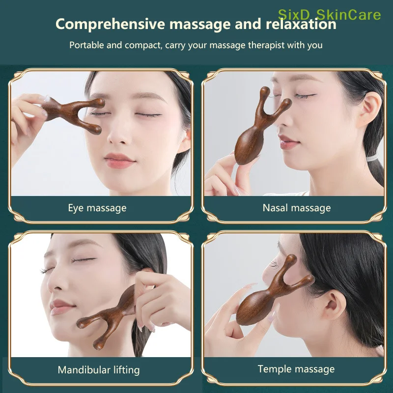 Ant Shaped Wooden Nose Massager Promote Blood Circulation Point Pedicure Lifting Therapy Massager Nose Guasha Tool Face Board