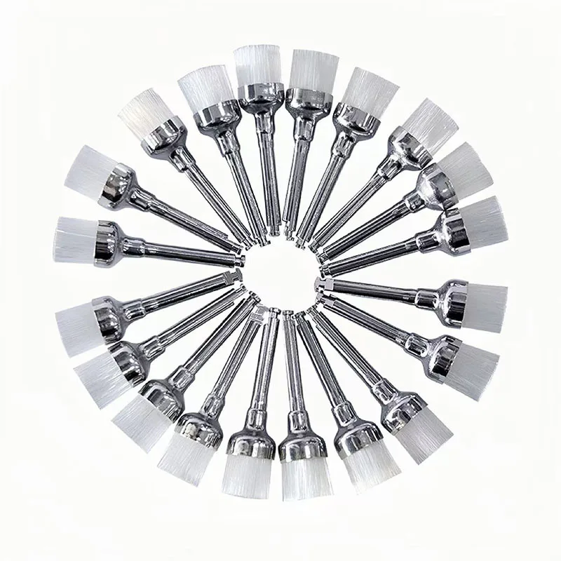 100pcs Dental Polishing Brushes Bowl Shape Nylon Dental Prophy Brush Prophylaxis Brushes For Contra-Angle Handpiece Latch Type