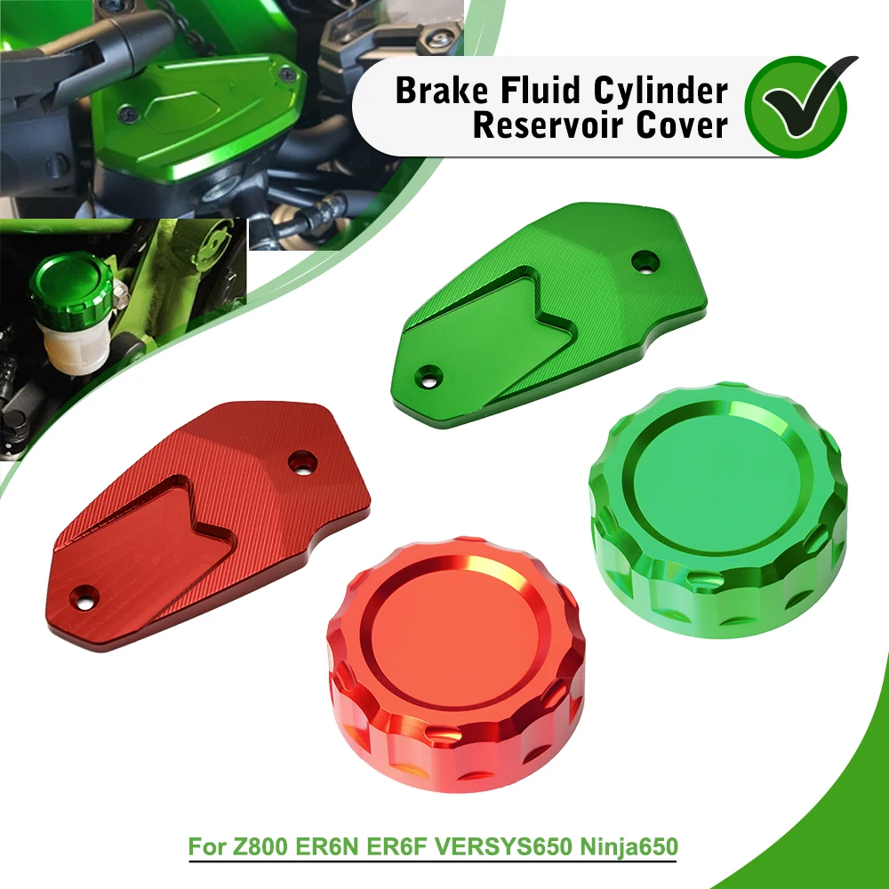 For Kawasaki Z800 ER6N ER6F VERSYS 650 Ninja650 Front Rear Brake Reservoir Master Cylinder Cover Oil Cup Protector Cap ER-6N