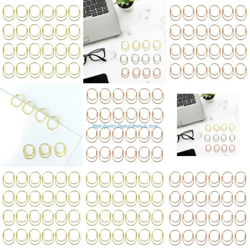 

U2JE 24Pcs Decorative Paper Clip Small Paperclips for Document Photo Organization