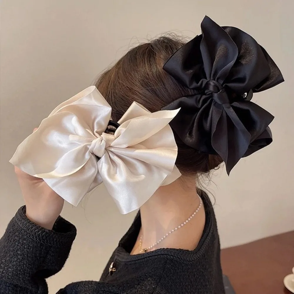 Schleifendekorierte Satin-Haarspange, Stilvolle Elegante Haarklammer